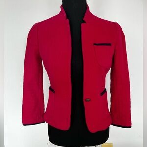 Women's Pink Tailored Blazer with Contrast Trim